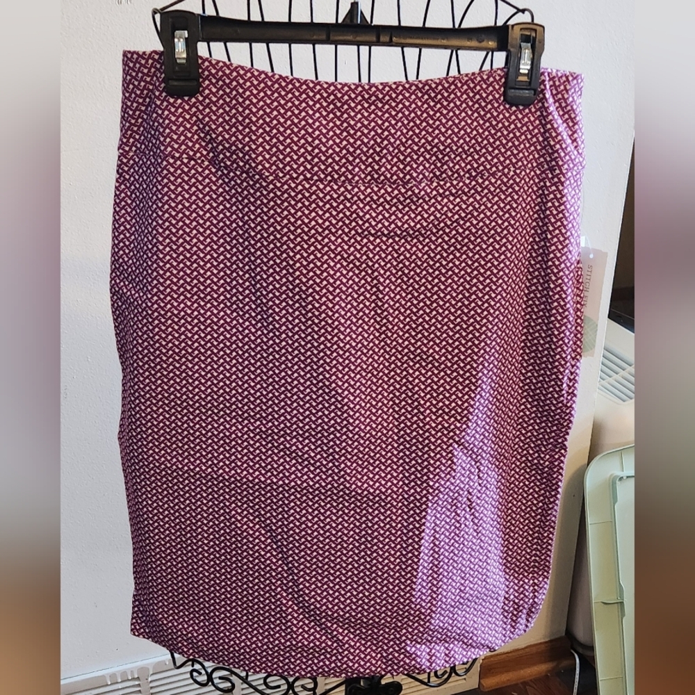 Margaret M Purple Patterned Pencil Skirt